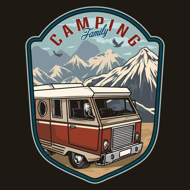 El logotipo vintage colorido de Adventure Time