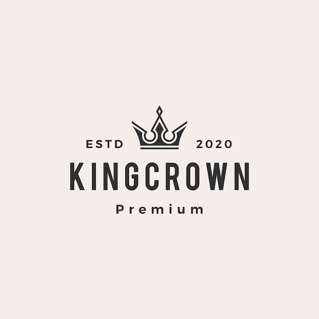 Logotipo vintage de corona de rey