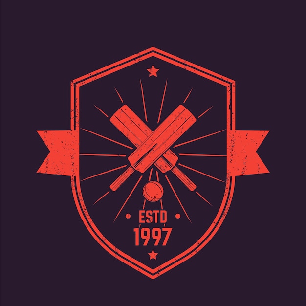 Logotipo vintage de cricket, emblema