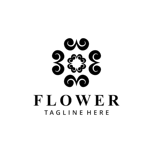 Logotipo vintage de flor