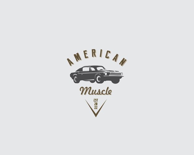 Logotipo vintage de garaje de American Muscle Car