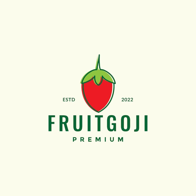 Logotipo vintage de goji de frutas de colores