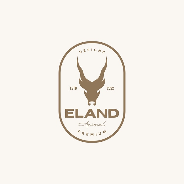 Logotipo vintage de la insignia del cráneo de eland