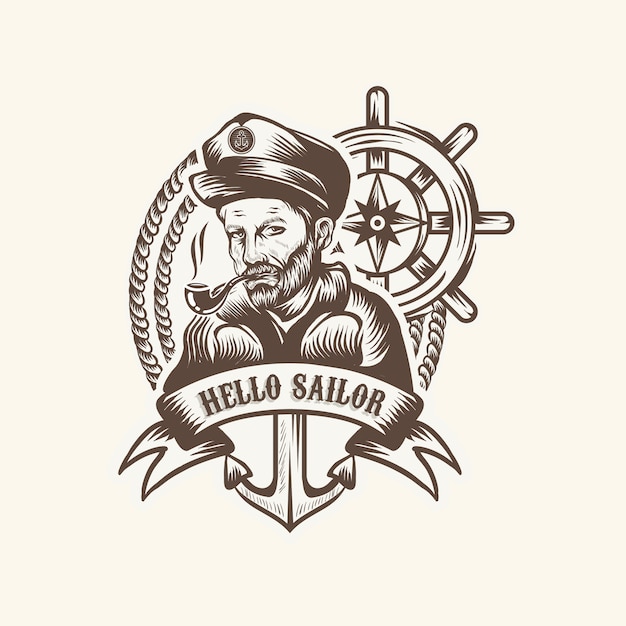 Logotipo vintage marinero