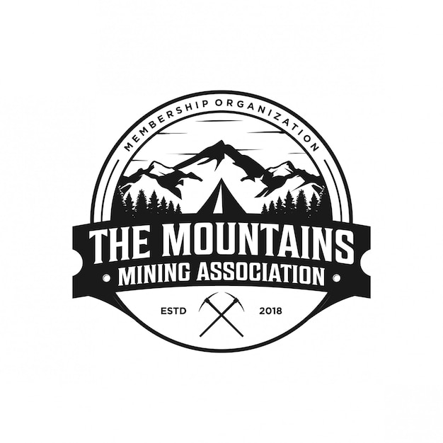 logotipo vintage de montaña