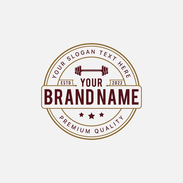 Logotipo vintage retro de gimnasio