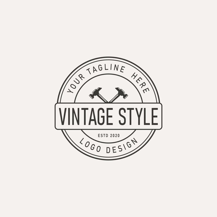 Logotipo vintage retro de martillo