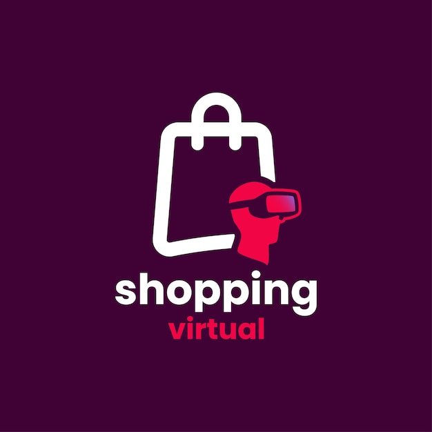 Vector logotipo virtual de compras