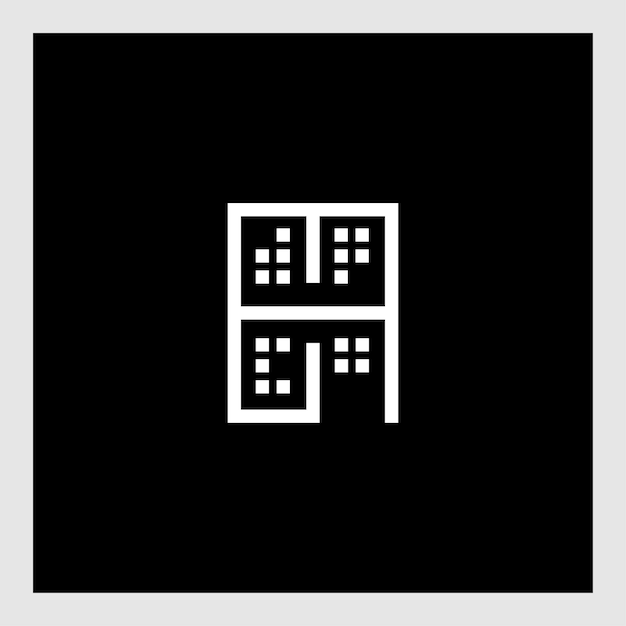 logotipo de la vista del apartamento por la noche
