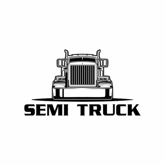 Logotipo de vista frontal de camión semi