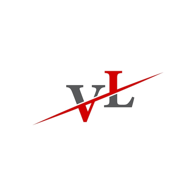 Logotipo VL minimalista con línea diagonal dinámica