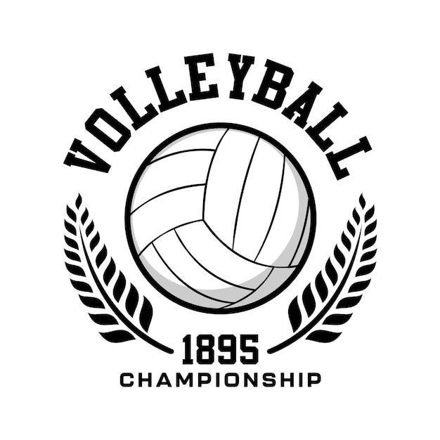 Vector un logotipo de voleibol para el club de voleibal con las palabras voleibol en el frente