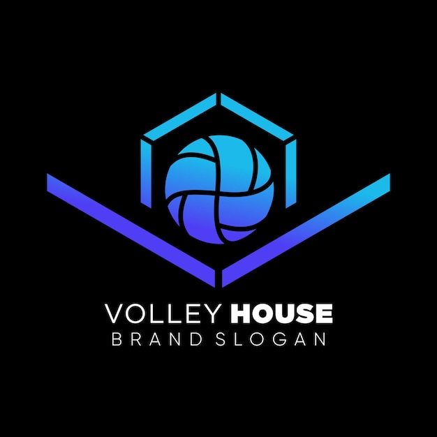 Vector logotipo de voleibol con vector premium de diseño único creativo