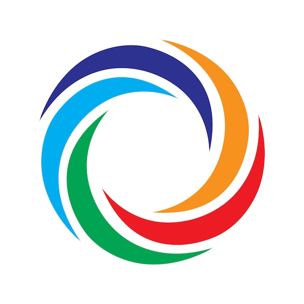 El logotipo del vórtice giratorio colorido es el logotipo de los medios.