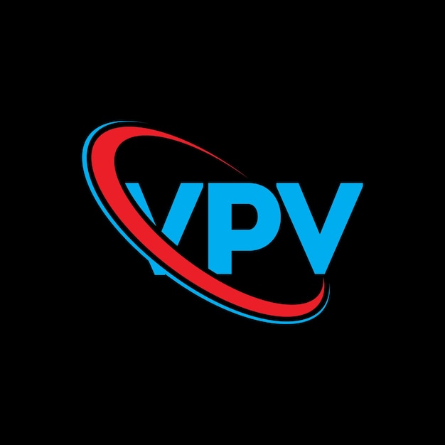 El logotipo VPV, la letra VPV, el diseño del logotipo de la carta VPV, las iniciales, el logotipo de VPV vinculado con un círculo y un monograma en mayúsculas, la tipografía de VPV para el negocio tecnológico y la marca inmobiliaria.