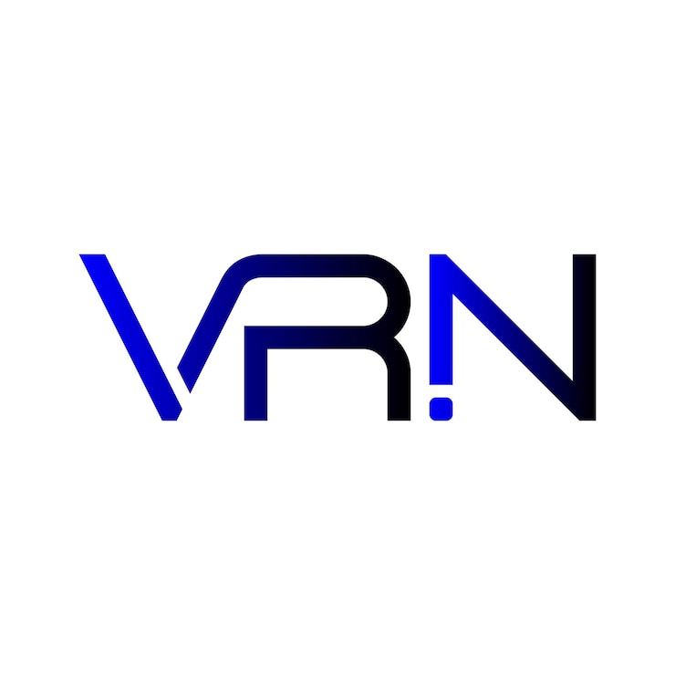Vector el logotipo de vrn es un monograma mínimo moderno, la marca inicial, la identidad, la tipografía, las letras, el diseño del símbolo vectorial.