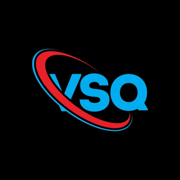 Logotipo VSQ: diseño de logotipo de letra VSQ: iniciales, logotipo VSQ vinculado con círculo y monograma en mayúsculas, logotipo de VSQ: tipografía para negocios tecnológicos y marca inmobiliaria.