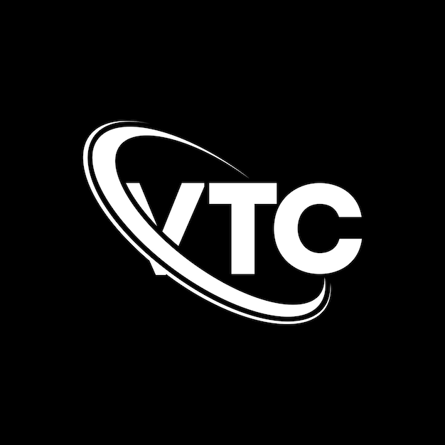 Vector logotipo vtc vtc letra vtc letra diseño logotipo iniciales logotipo vtc vinculado con círculo y mayúscula logotipo monograma vtc tipografía para negocios de tecnología y marca inmobiliaria