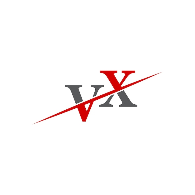 Logotipo VX minimalista con línea diagonal dinámica