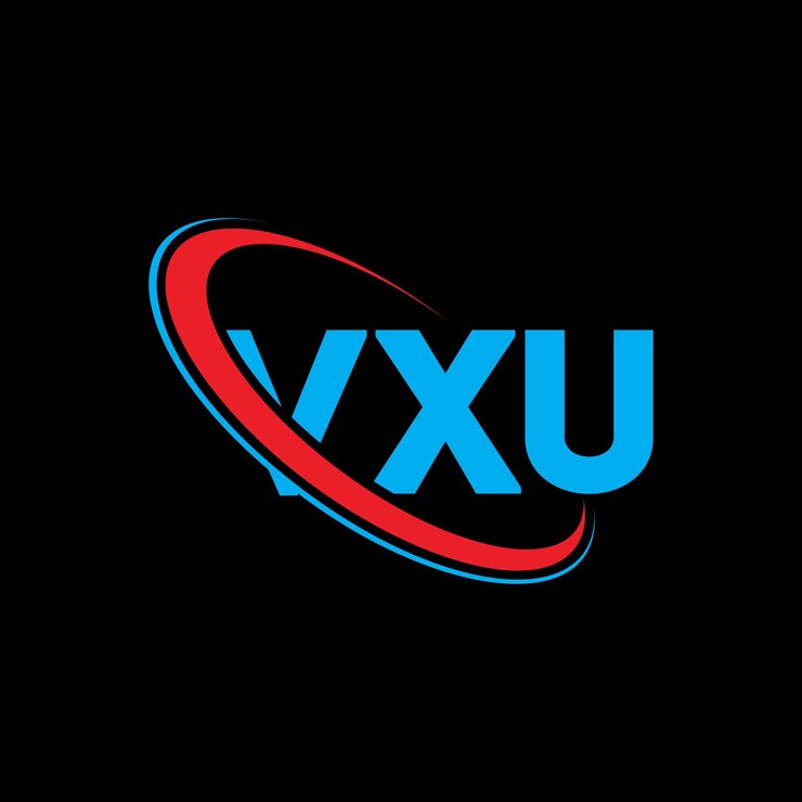 Vector logotipo vxu vxu letra vxu diseño de logotipo de letra iniciales vxu logotipo vinculado con círculo y mayúscula logotipo monograma vxu tipografía para negocios de tecnología y marca inmobiliaria