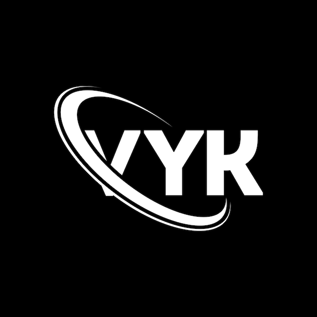 Logotipo de VYK VYK letra VYK diseño de logotipo de letra Iniciales Logotipo VYK vinculado con círculo y mayúscula Logotipo de monograma VYK tipografía para negocios tecnológicos y marca inmobiliaria