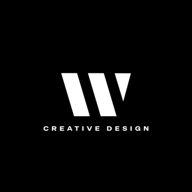 El logotipo W de la empresa profesional moderna