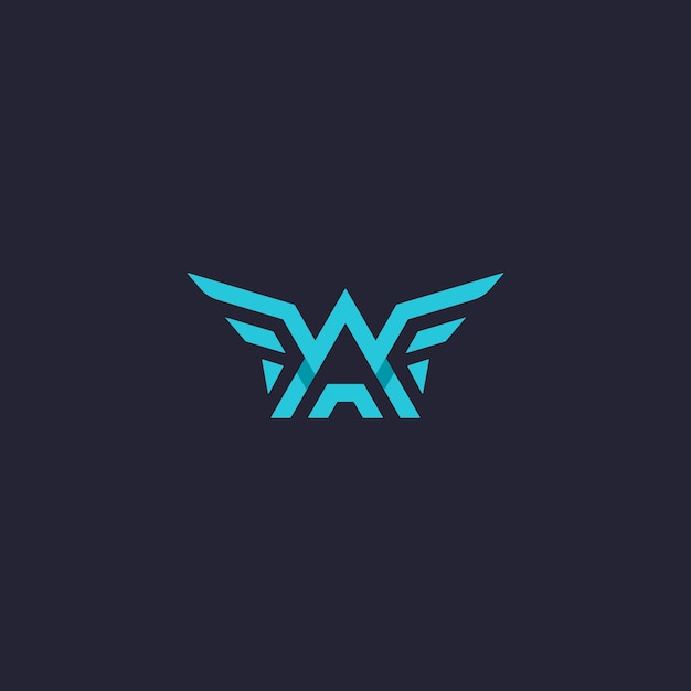 Logotipo de wa letter wings