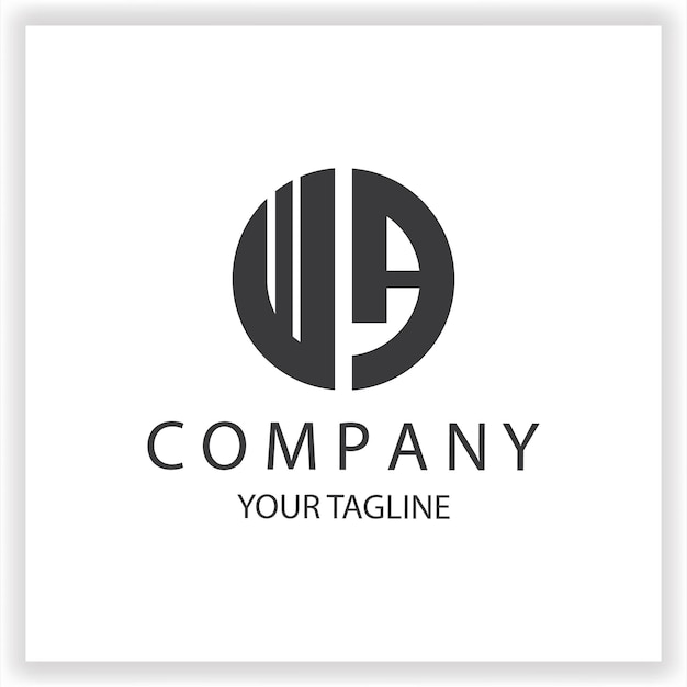 El logotipo WA monograma simple y moderno círculo de color negro plantilla de diseño de vector elegante premium eps 10