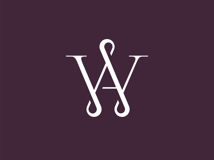 Vector logotipo wa o aw con estilo moderno clásico para marca personal, monograma de boda, etc.