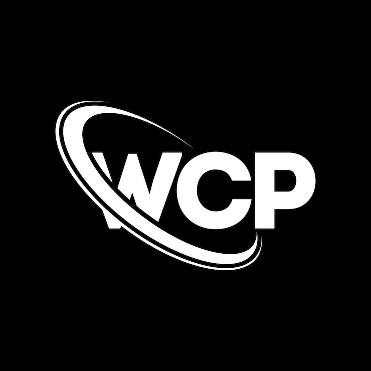 Vector logotipo wcp wcp letra wcp letra diseño logotipo iniciales wcp logotipo vinculado con círculo y mayúscula monograma logotipo wcp tipografía para negocios de tecnología y marca inmobiliaria