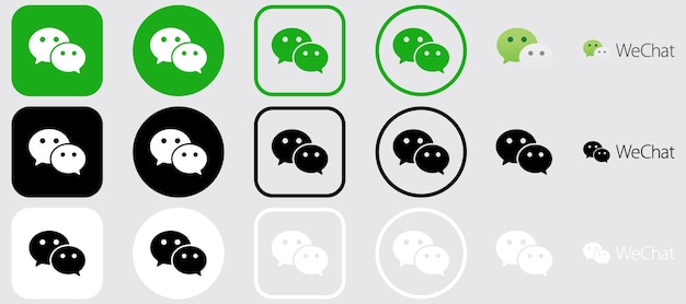 El logotipo de WeChat Mega Bundle Icon Set WeChat App Vector Premium Diseño de Medios Sociales para descarga digital