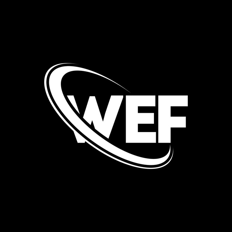 Vector logotipo de wef (letter wef) diseño de logotipo de la carta wef (initiales) logotipo wef vinculado con círculo y monograma en mayúscula logotipo del wef tipografía para negocios tecnológicos y marca inmobiliaria