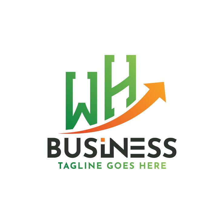 Vector el logotipo de wh finanzas la letra del logotipo wh éxito comercial wh flecha de crecimiento el diseño del logotipo de éxito financiero