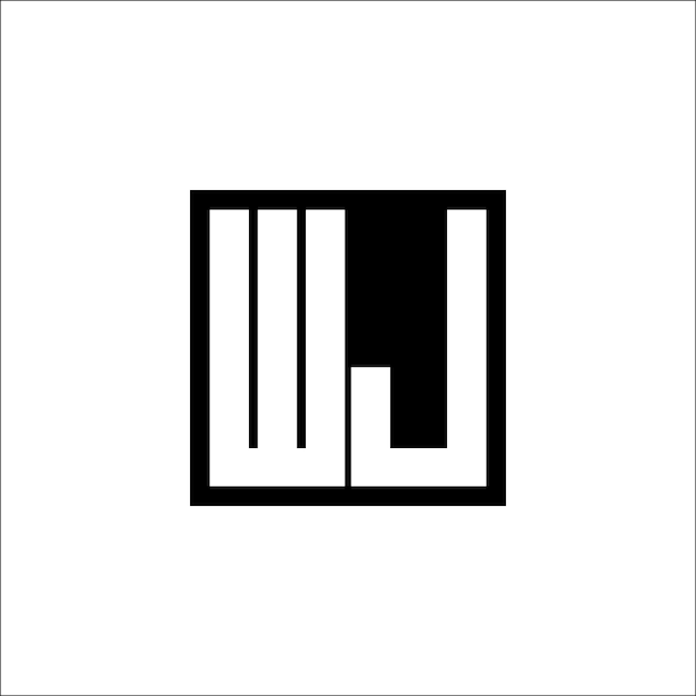 El logotipo de WJ Modern Letter Combination tiene un diseño minimalista