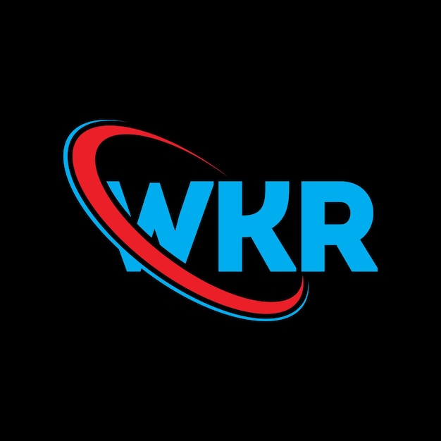 Logotipo de WKR WKR letra WKR diseño de logotipo de letra Iniciales Logotipo WKR vinculado con círculo y mayúscula Logotipo de monograma WKR tipografía para negocios tecnológicos y marca inmobiliaria