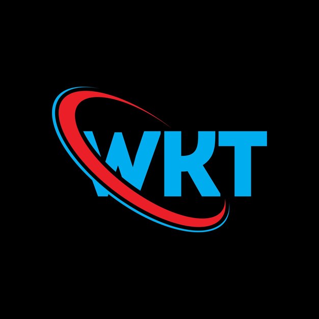 Logotipo WKT WKT letra WKT letra diseño del logotipo Iniciales Logo WKT vinculado con círculo y mayúscula logotipo del monograma WKT tipografía para negocios tecnológicos y marca inmobiliaria