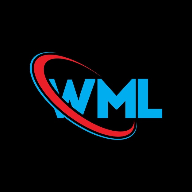 Logotipo WML WML letra WML letra diseño logotipo iniciales WML logotipo vinculado con círculo y mayúscula monograma logotipo WML tipografía para negocios de tecnología y marca inmobiliaria