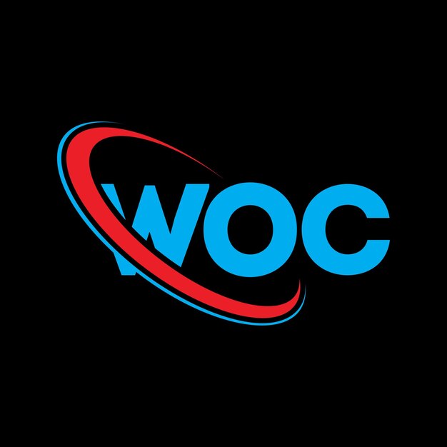 Logotipo de WOC WOC letra WOC diseño de logotipo de letra Iniciales Logotipo WOC vinculado con círculo y mayúscula Logotipo de monograma WOC tipografía para negocios tecnológicos y marca inmobiliaria