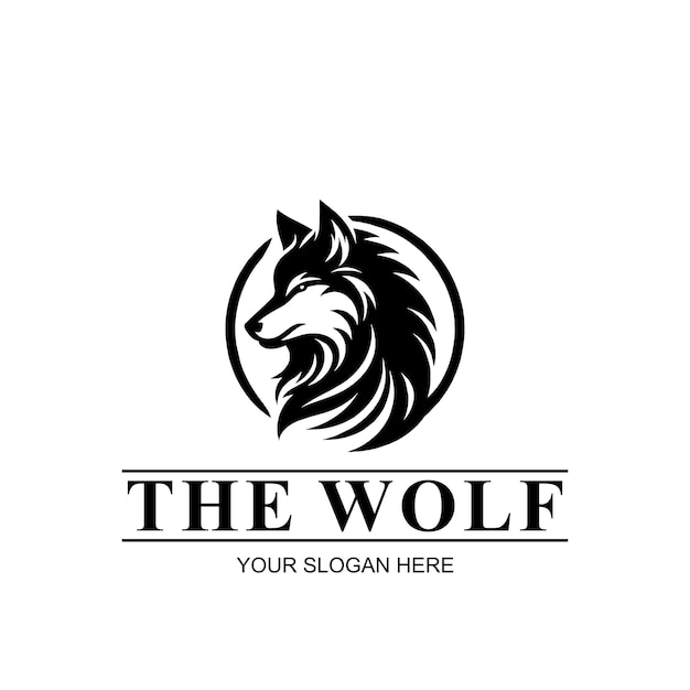 El logotipo de Wolf Animal Vector