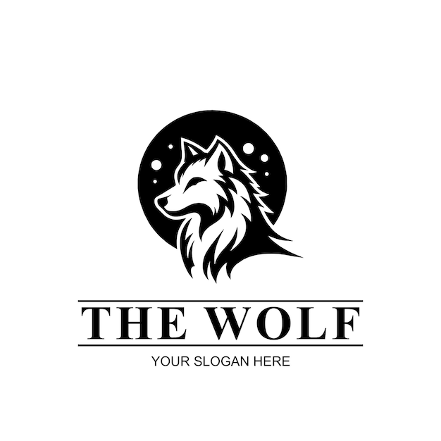 El logotipo de Wolf Animal Vector