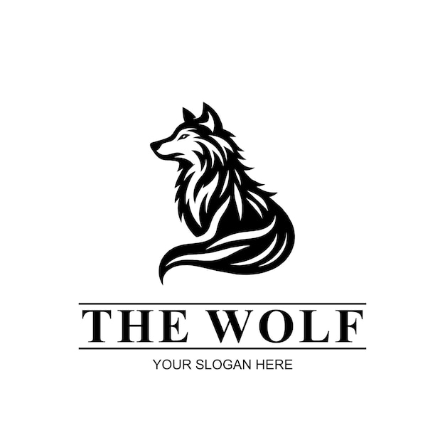 El logotipo de Wolf Animal Vector