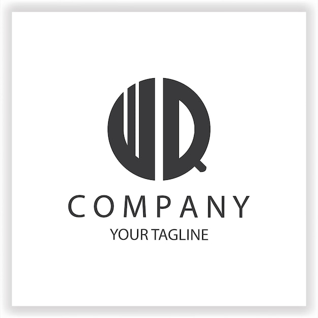 Logotipo WQ monograma sencillo y moderno círculo de color negro plantilla de diseño de vector elegante premium eps 10