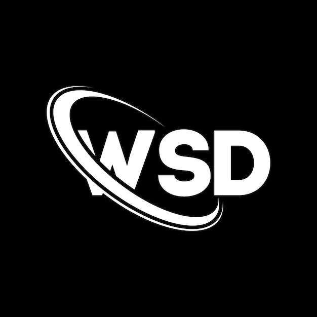 Logotipo de WSD WSD letra WSD diseño de logotipo de letra WSD iniciales WSD logotipo vinculado con círculo y mayúscula logotipo de monograma WSD tipografía para negocios de tecnología y marca inmobiliaria
