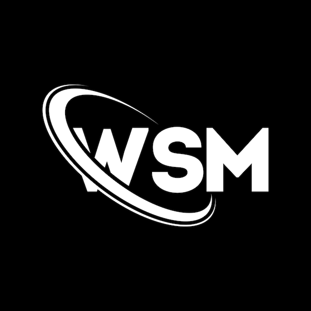 Logotipo WSM WSM letra WSM letra diseño logotipo iniciales WSM logotipo vinculado con círculo y mayúscula monograma logotipo WSM tipografía para negocios de tecnología y marca inmobiliaria