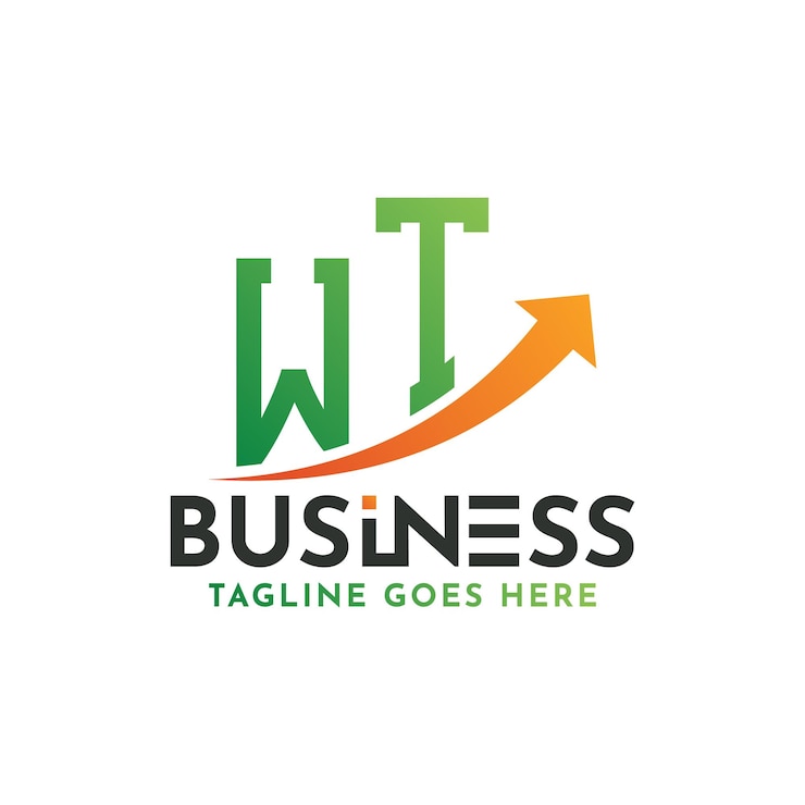 Vector logotipo de wt finanzas letra logotipo wt éxito empresarial wt crecimiento flecha éxito financiero diseño de logotipo