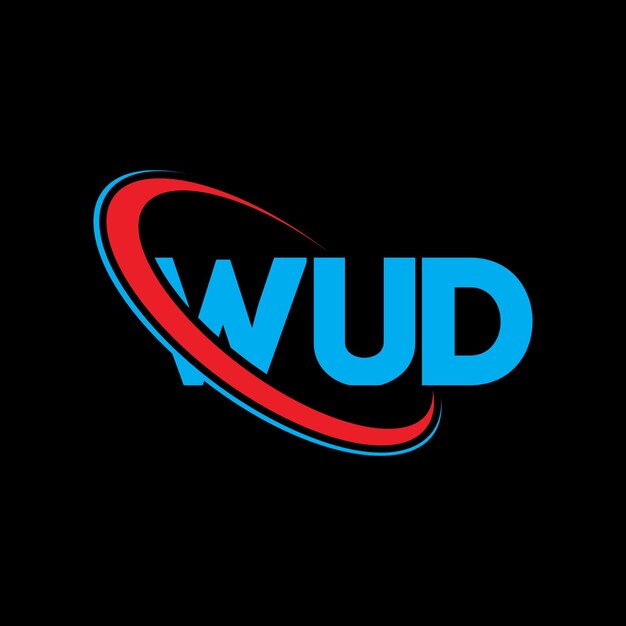 Logotipo WUD WUD letra WUD letra diseño logotipo iniciales logotipo WUD vinculado con círculo y mayúscula logotipo monograma WUD tipografía para negocios tecnológicos y marca inmobiliaria