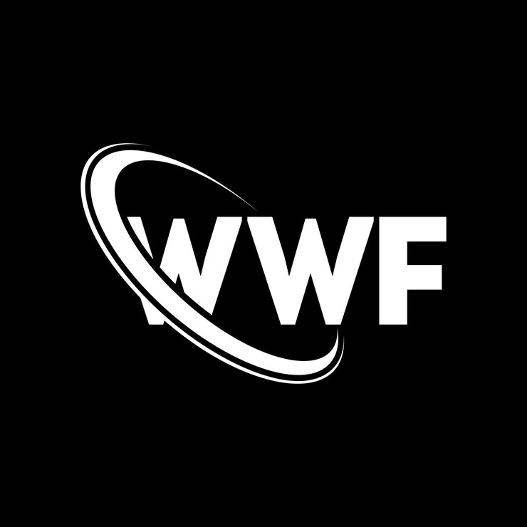 Vector el logotipo de la wwf está ligado a un círculo y un monograma en mayúsculas.