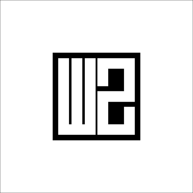 El logotipo de WZ Modern Letter Combination tiene un diseño minimalista