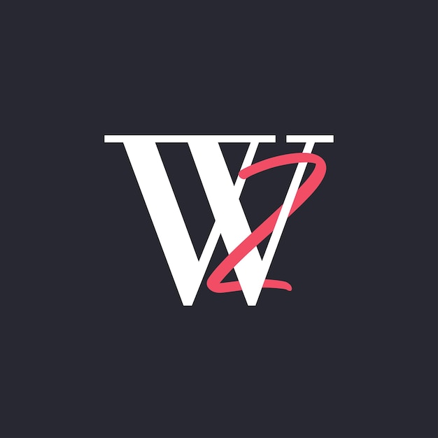 Logotipo de WZ Perfectamente mezclado Iniciales de la letra Diseño del logotipo de la letra WZ