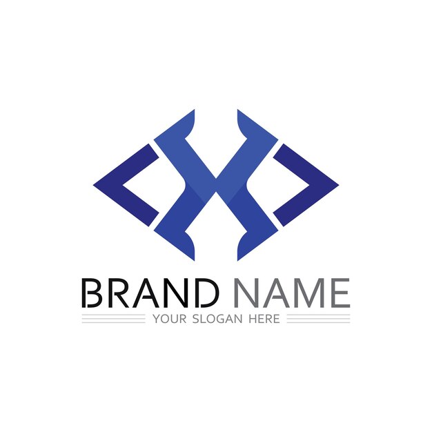 Logotipo de X para la web empresarial y la identidad de la empresa